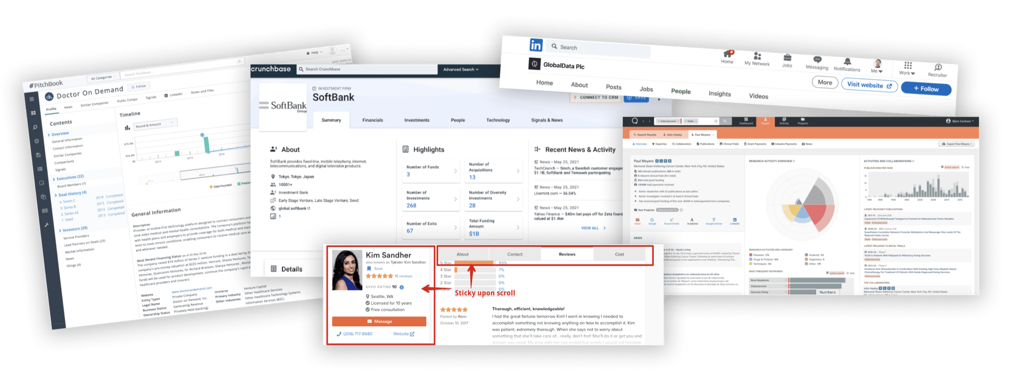 Competitor audit (LinkedIn, Pitchbook, etc.)
