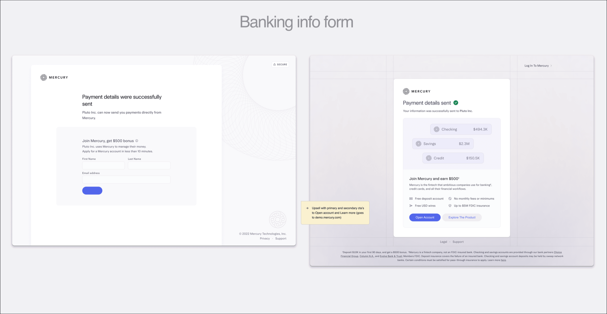 Success screen — restated brand, clearer hierarchy, surfaced value props